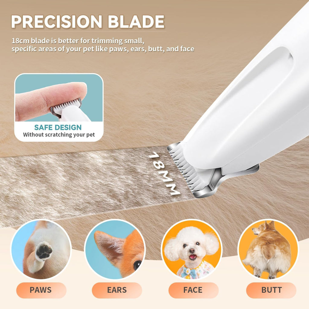 Waterproof electric pet trimmer being washed under running water