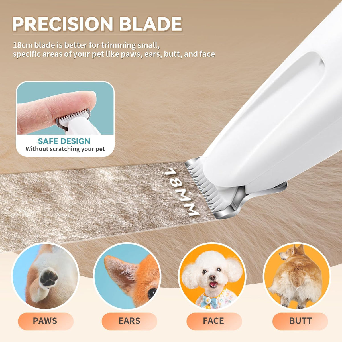 Waterproof electric pet trimmer being washed under running water