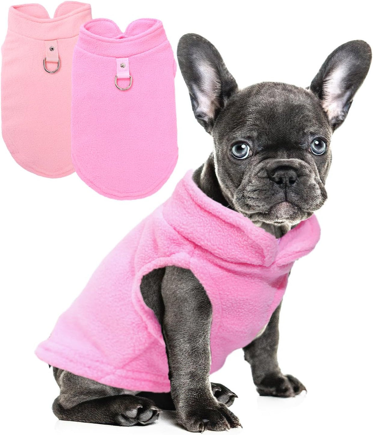 2 Pack Dog Sweater with Leash Ring Winter Warm Pet Sweater Thick Clothes Coat Fleece Dog Sweaters for Small Dogs Girl Boy for Chihuahua, French Bulldog, Dachshund,Medium(7-10lbs) - Image 10
