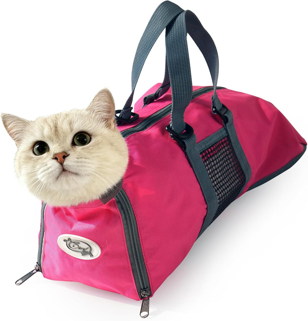 Cinf Cat Nail Clipping Cleaning Grooming Restraint Bag No Scratching Biting for Bathing Nail Trimming Injecting Examining(Blue,M) - Image 9