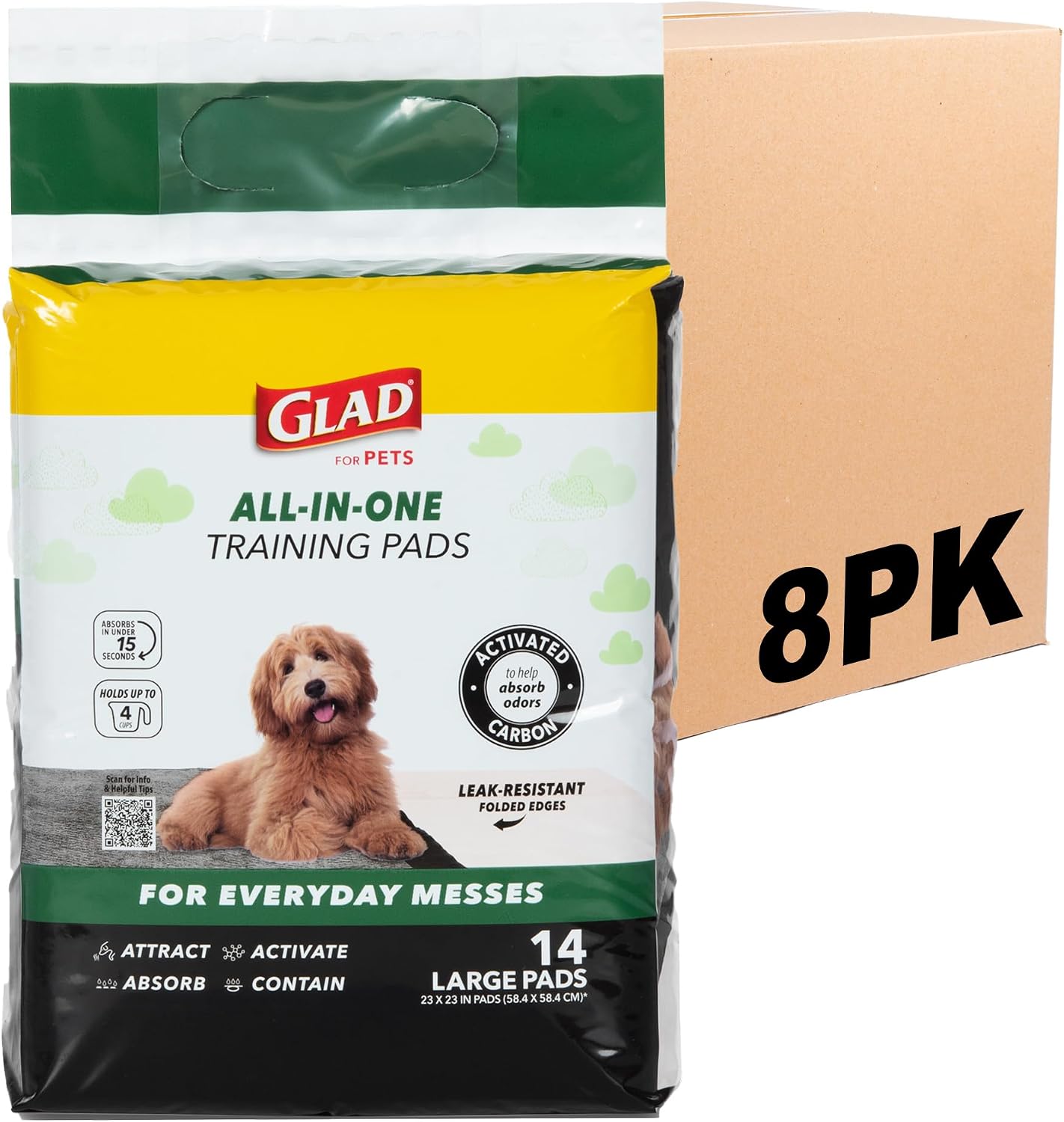 Glad for Pets Black Charcoal Puppy Pads - 6-Layer Leak-Proof Construction, Activated Carbon Odor Control, Pheromone Attractant - Disposable Dog Pee Pads for Potty Training, 23 x 23 in, 100 Count - Image 14