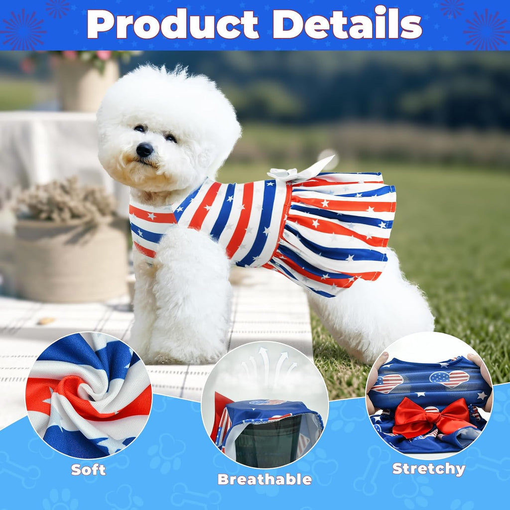 American flag pattern pet clothes size large on a small dog.
