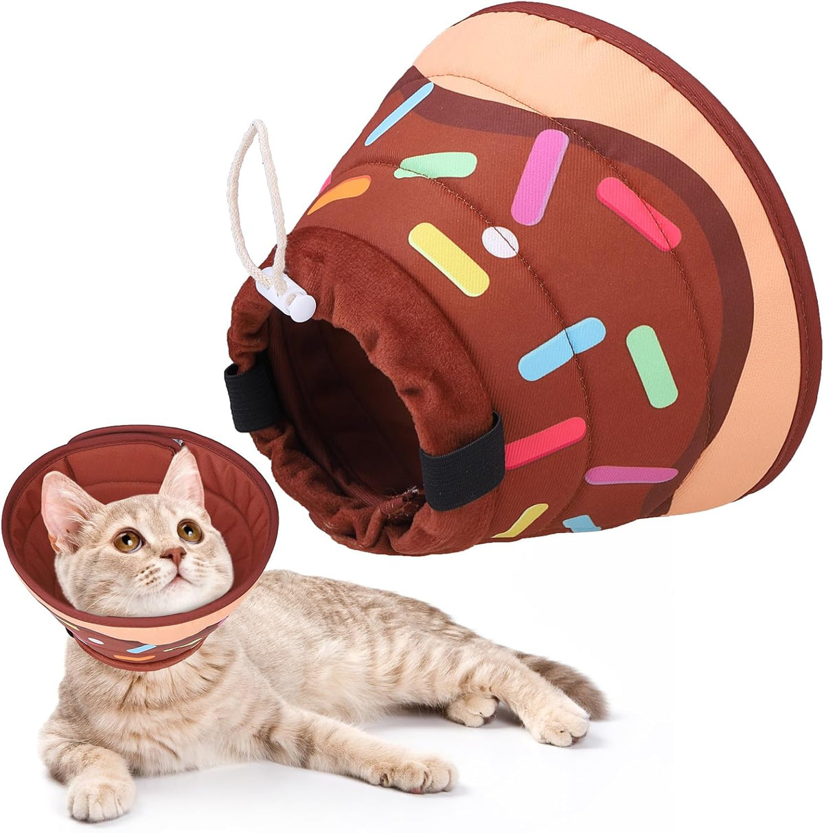 KOOLTAIL Cat Cone Collar front view soft recovery donut for pets