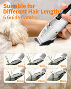Side angle of the ergonomic white oneisall professional dog shaver handle.