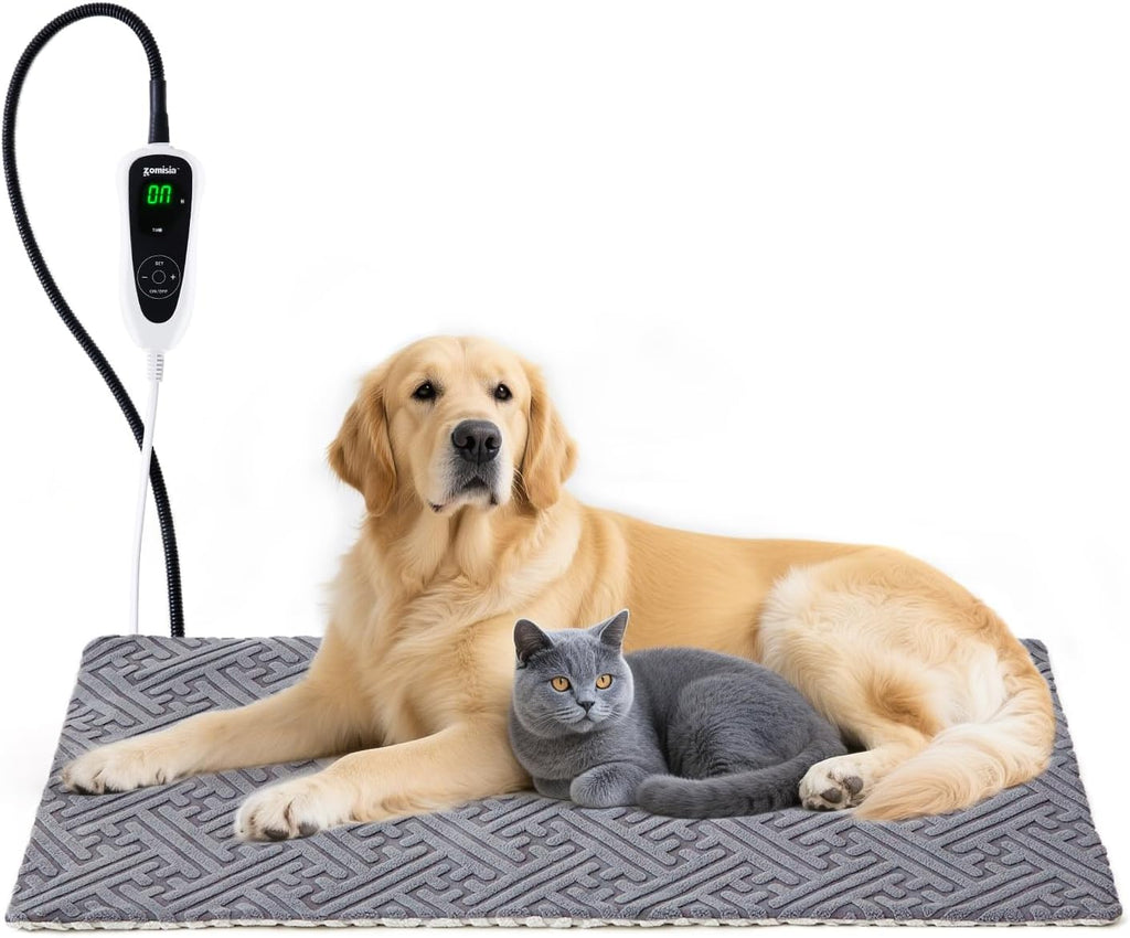 ZOMISIA Cat Heating Pad - 11 Adjustable Temperature and 25 Timer Options, Heated Cat Bed Indoor with Chew-Resistant Cord for Small Dogs, 18x18 Inch - Image 10
