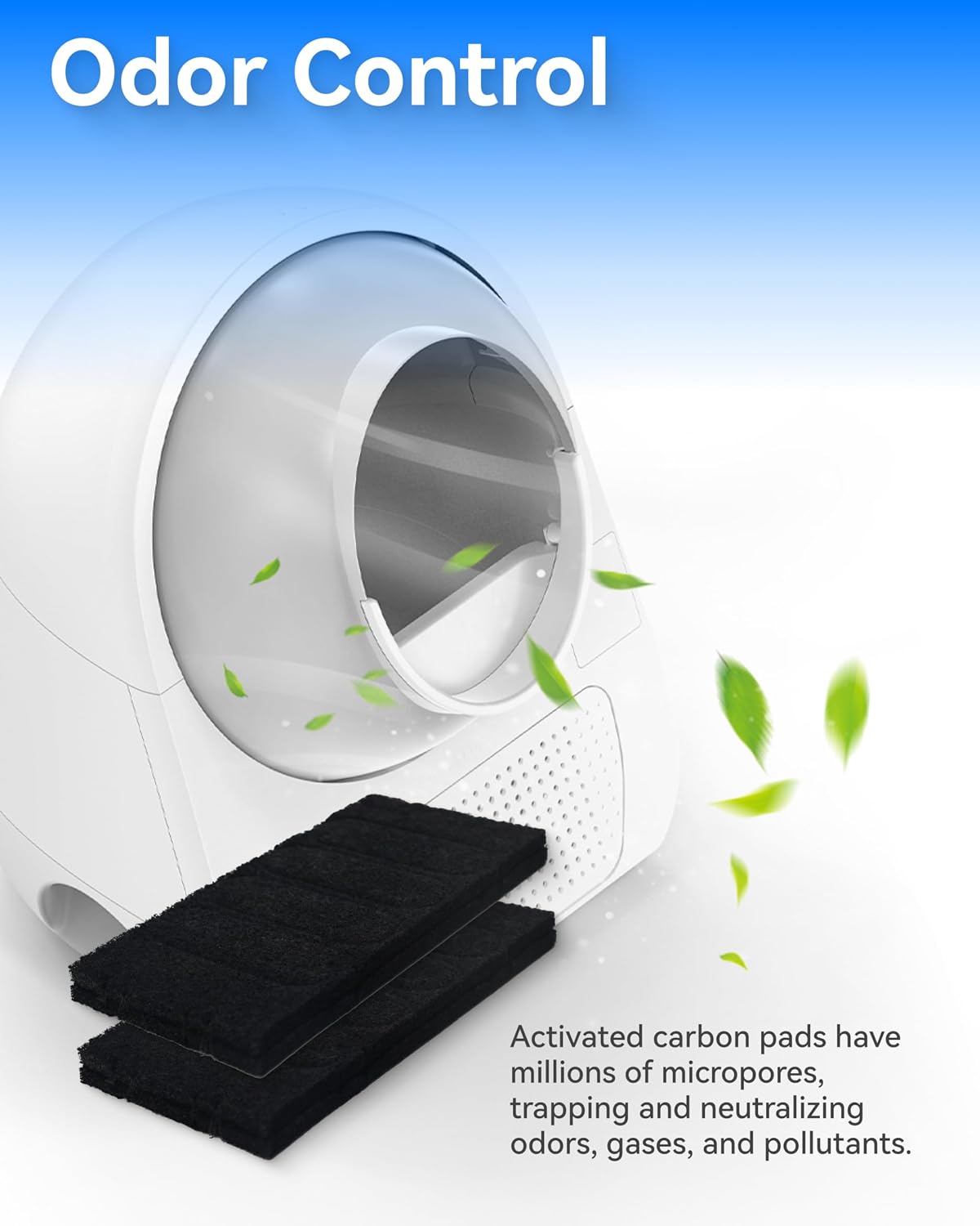 Close up shot of the porous black material of the CATLINK automatic litter box replacement filter.