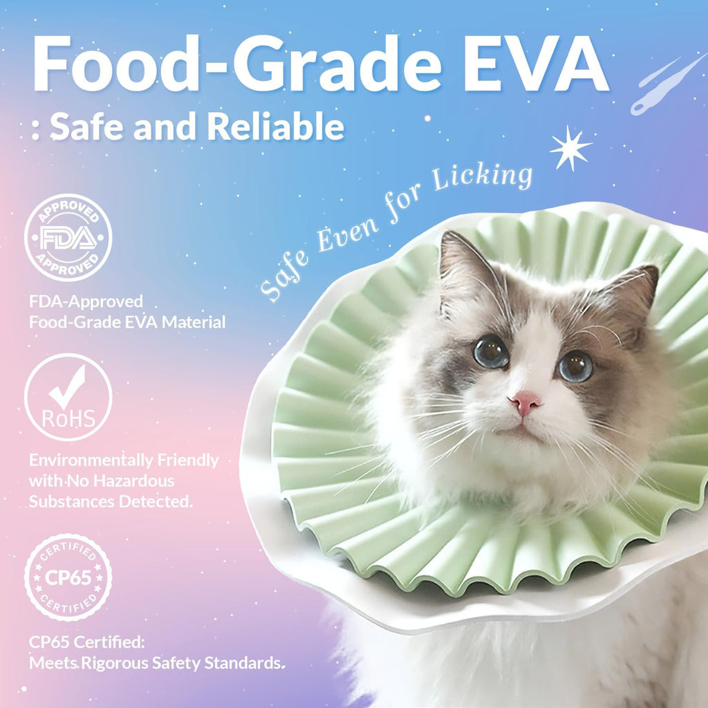 Adjustable Elizabethan collar for cats with royal ruffled design