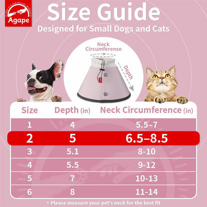 Agape adjustable cloth cat cone lightweight design profile view
