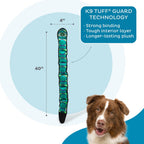 Blue plush interactive dog toy with six jumbo squeakers