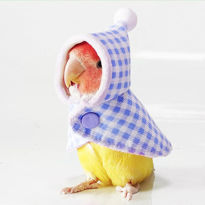 HASSLICKIT cute bird costume parrot cloak blue front view on parakeet