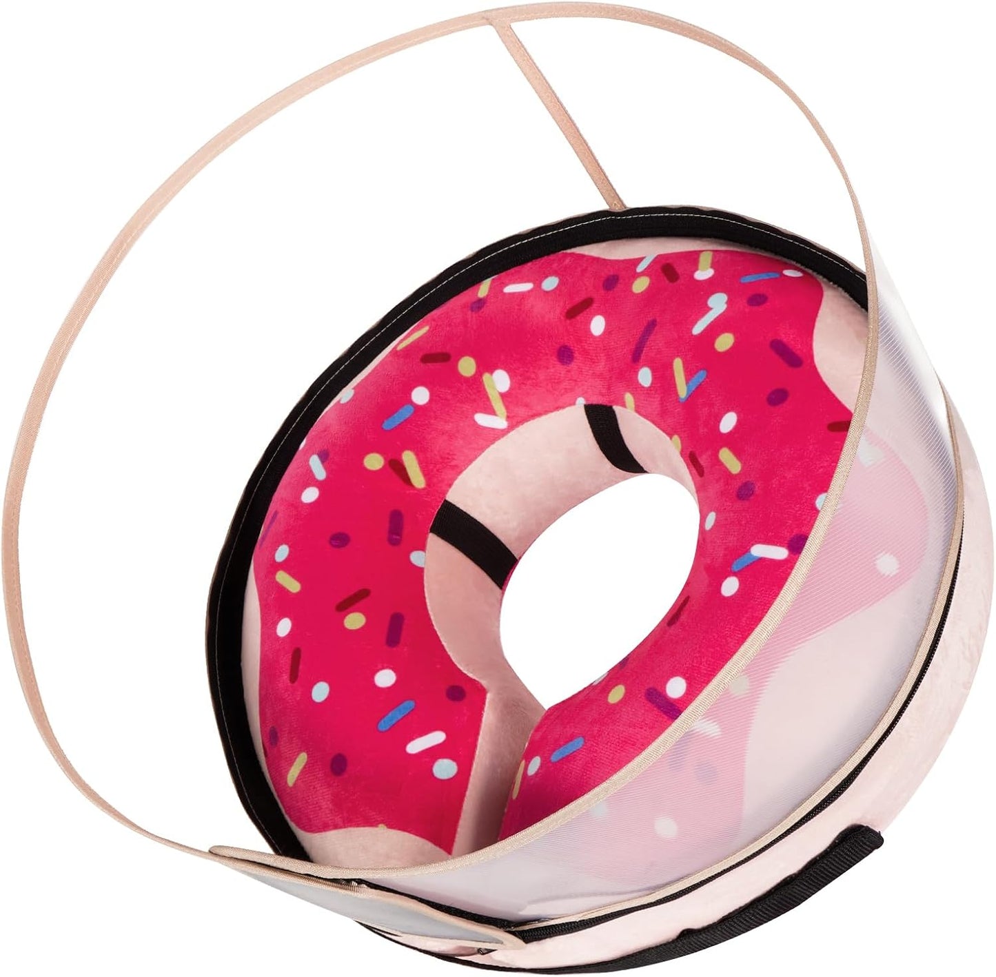 Exploded view of the Cneo collar showing the removable inner tube and washable outer cloth.