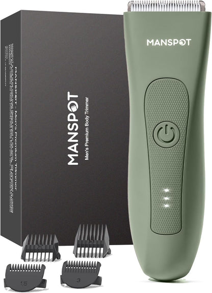 MANSPOT Electric Groin Hair Trimmer Hair Finishing Trimmers, Men's Shaving & Grooming Sets Kit with 4 Guards and Replaceable Ceramic Blade Heads,Waterproof Wet/Dry Trimmer,90 Minutes Shaving Tools - Image 12