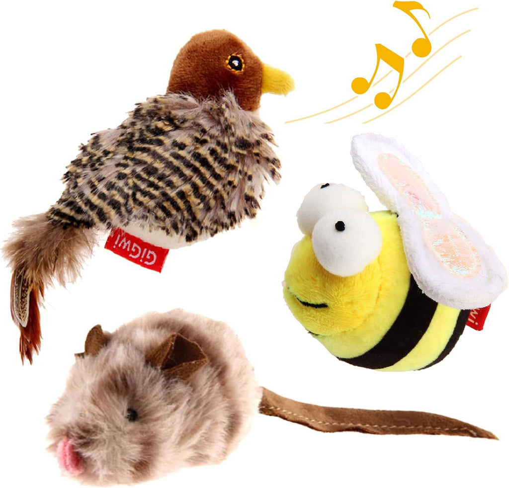 GiGwi Interactive Cat Toys Squeaky, Stimulated Chirping Bird Toy Making Noise,Automatic Chirp Bird Cat Toy with Feather Tail, Melody Chaser Play and Squeak Kitten Toy for Boredom - Image 15