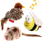 GiGwi Interactive Cat Toys Squeaky, Stimulated Chirping Bird Toy Making Noise,Automatic Chirp Bird Cat Toy with Feather Tail, Melody Chaser Play and Squeak Kitten Toy for Boredom - Image 15