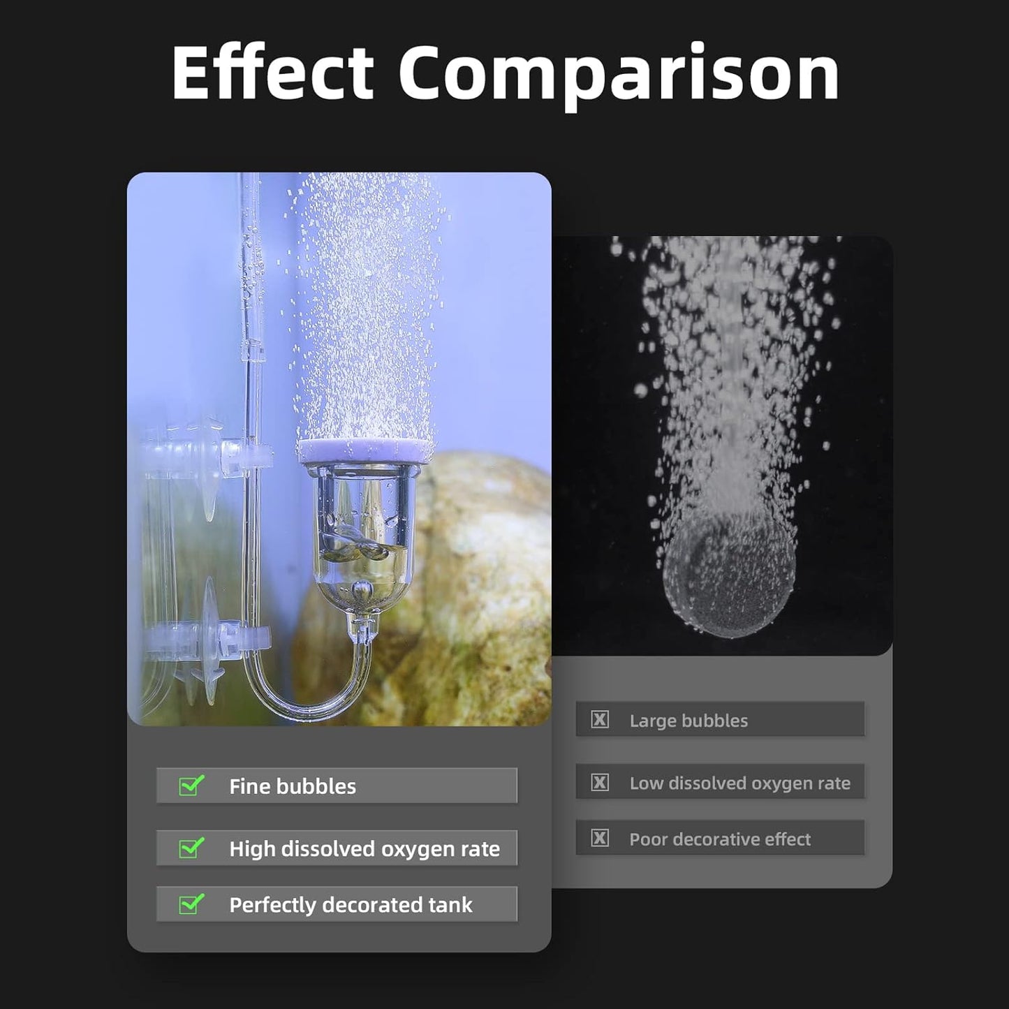 Boxtech nano oxygen aerator stone with check valve and suction cups.