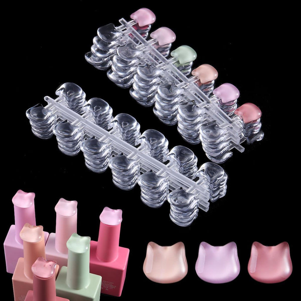 Jassins cat shape nail polish swatch dots set