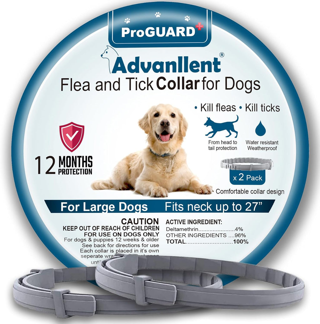 Advanllent flea and tick collar for dogs front view packaging