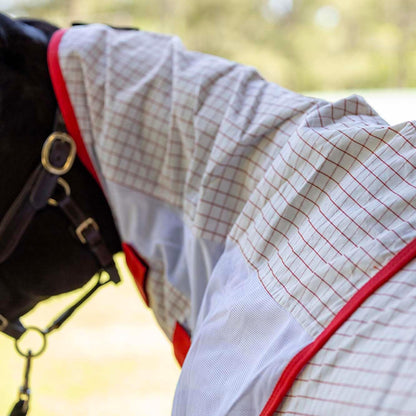 Adjustable chest closures on the Jeffers Romper Stomper rug.
