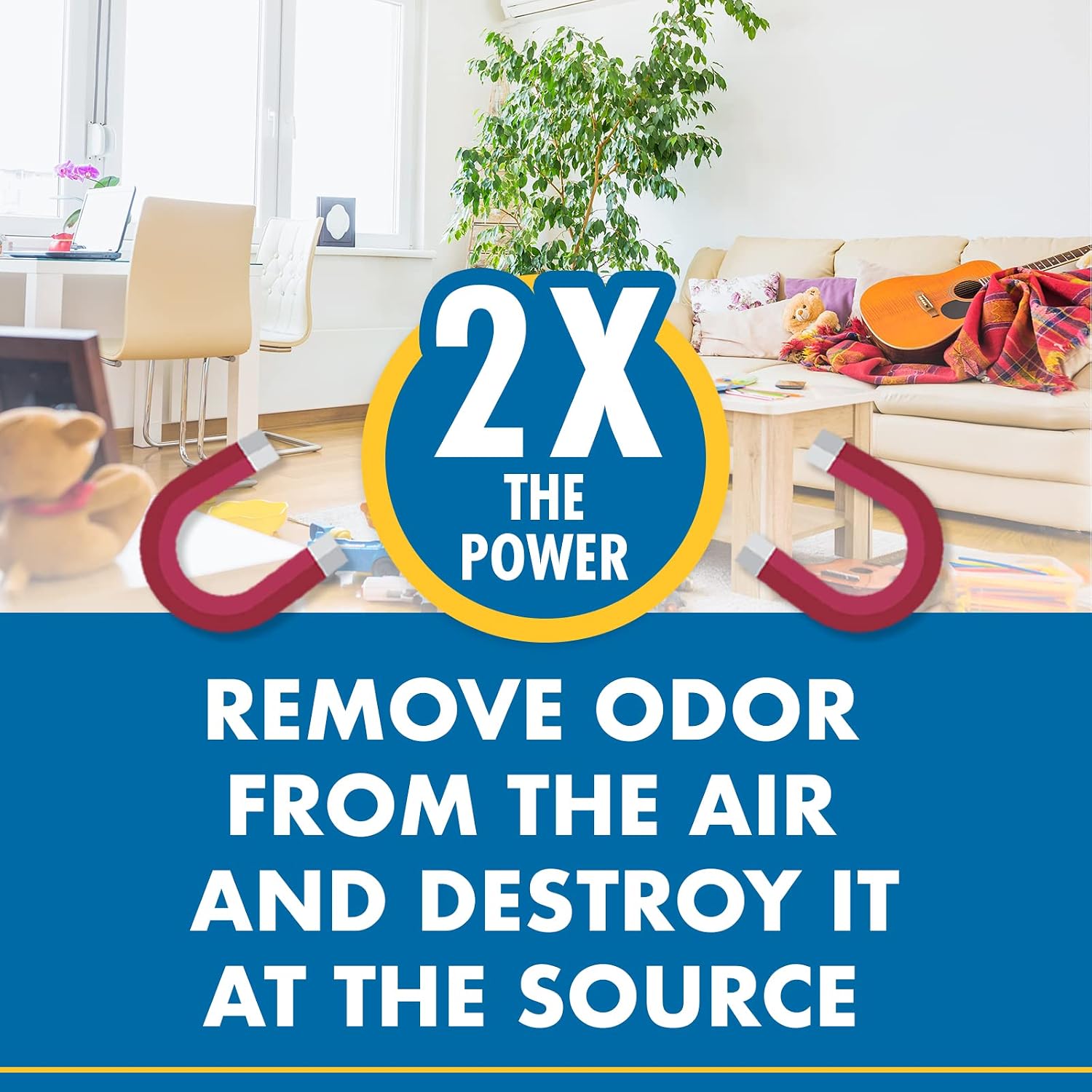 Gonzo Odor Air Magnet placement in a car or bathroom for continuous smell elimination.