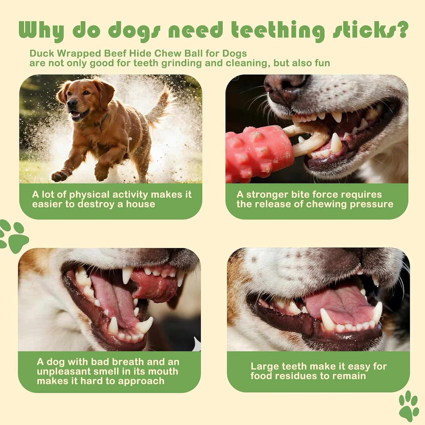 Olsdeeool chicken flavored dog treats showing the spherical shape dimensions for large breeds.