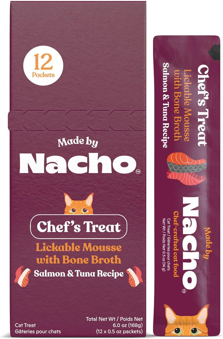 Made by Nacho Digestive Mousse Sachets, Lickable Cat Treats, 12 Count with Bone Broth, 0.5 oz, No Grains, Corn, Wheat or Soy - Image 9