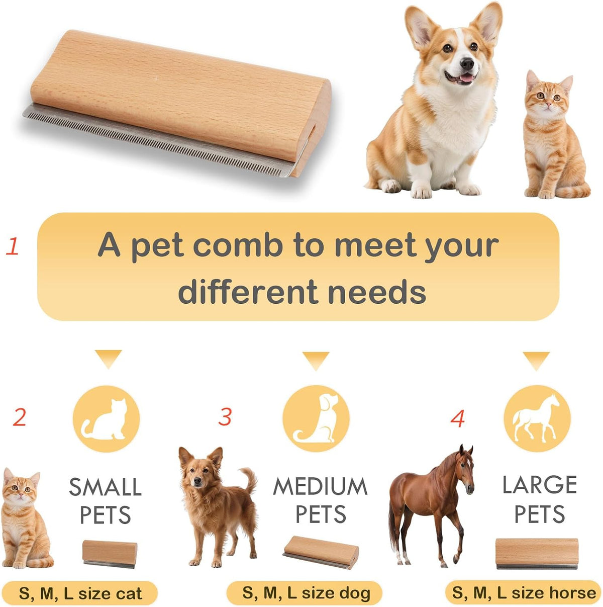 User holding Pawaboo wooden grooming tool for pets