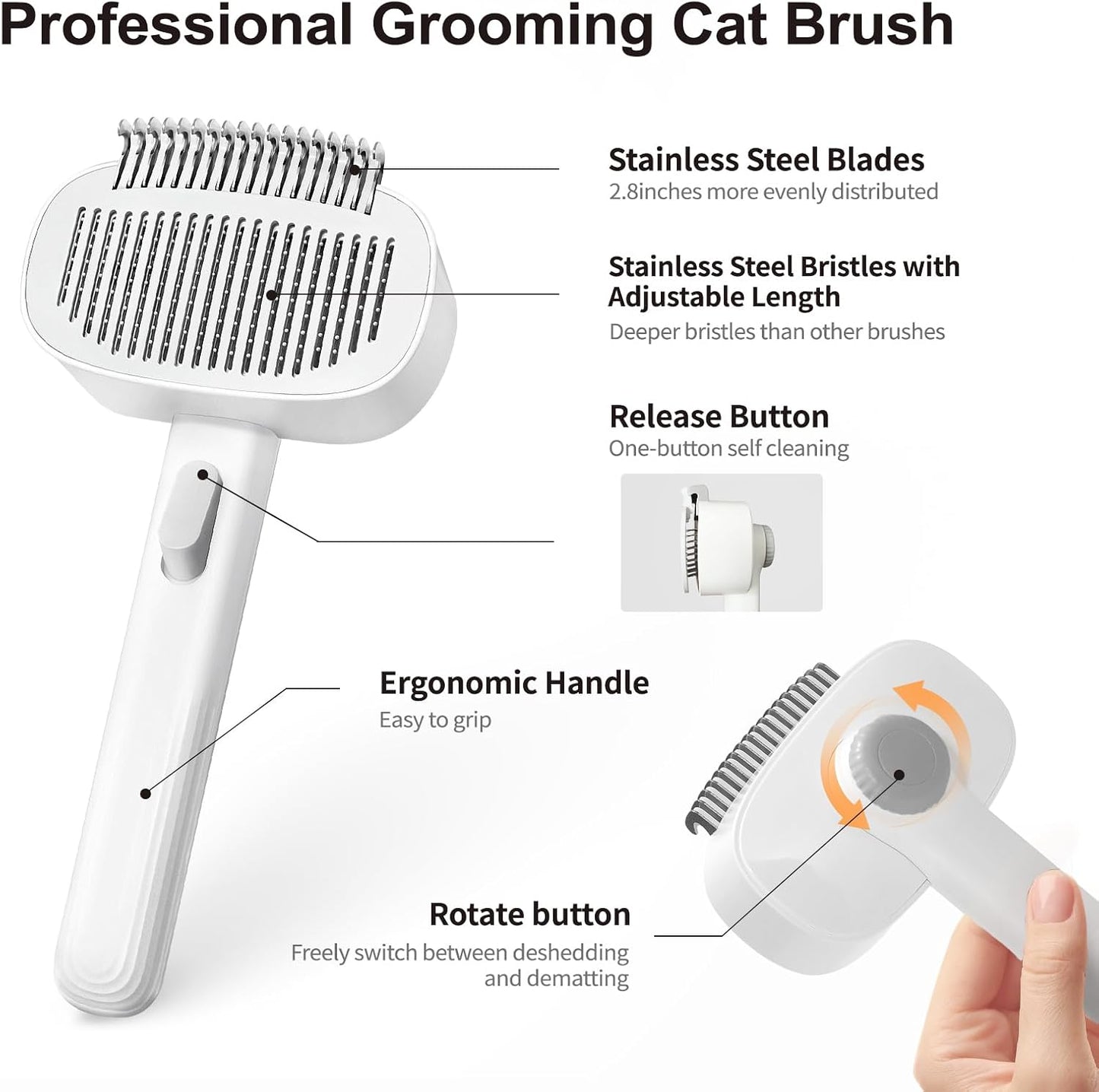 MoeSoce pet grooming kit with slicker brush and flea comb