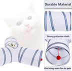 Durable polyester gray and white rabbit tunnel with peepholes