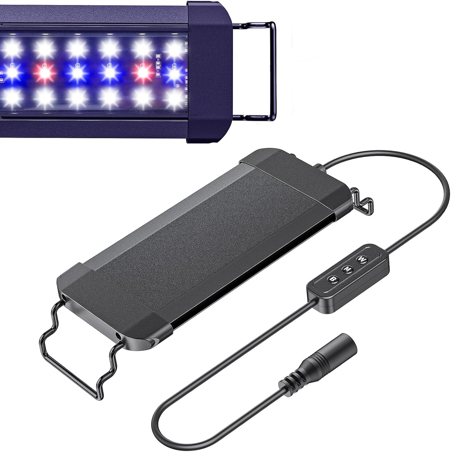 Pawfly 6 Watt Full Spectrum LED Terrarium Light front view mounted on a small reptile tank
