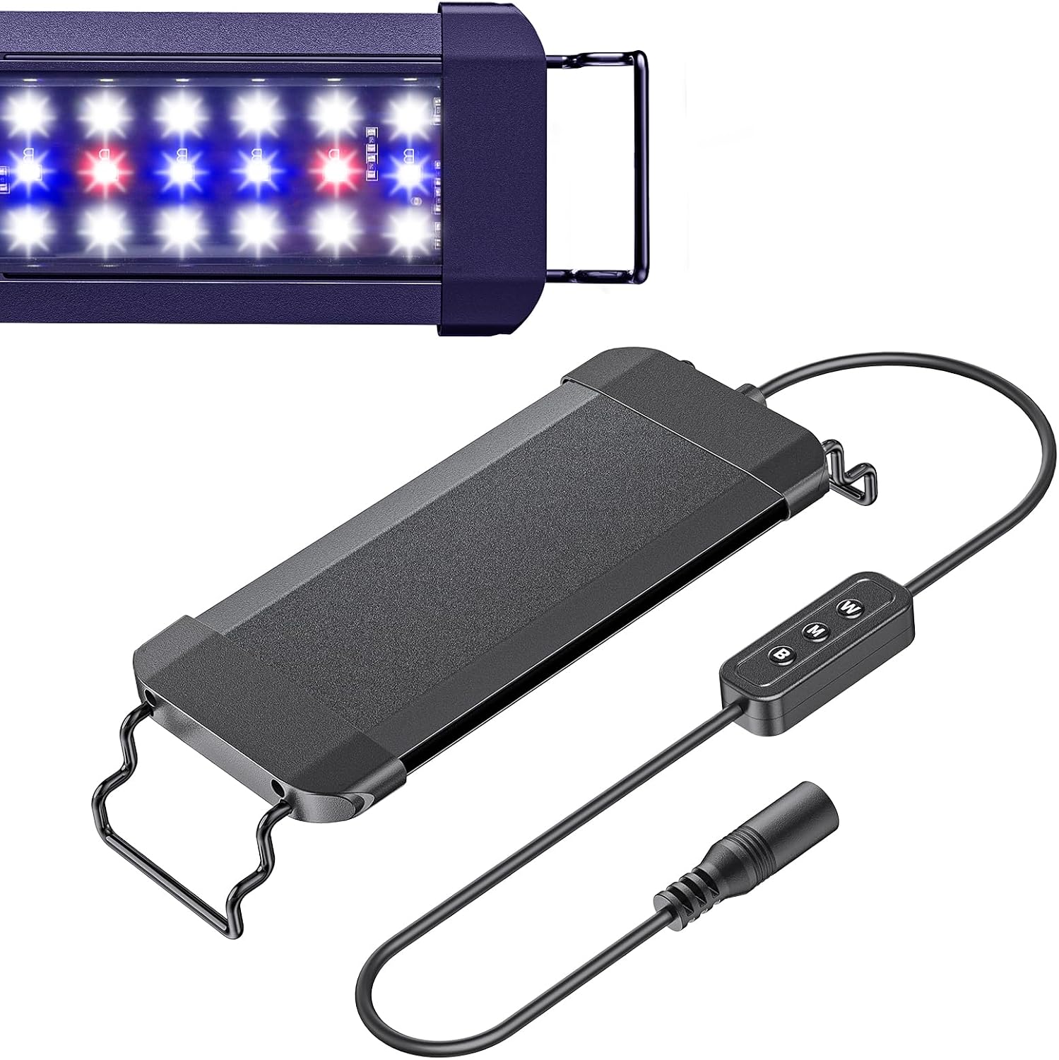 Pawfly 6 Watt Full Spectrum LED Terrarium Light front view mounted on a small reptile tank