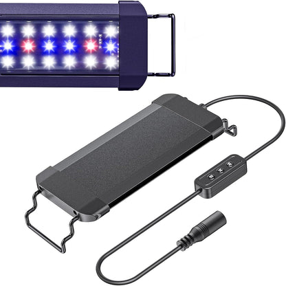 Pawfly 6 Watt Full Spectrum LED Terrarium Light front view mounted on a small reptile tank