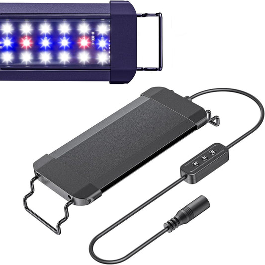Pawfly 6 Watt Full Spectrum LED Terrarium Light front view mounted on a small reptile tank