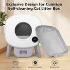 Two pack of reusable and washable cat litter box liners with fill level markers.