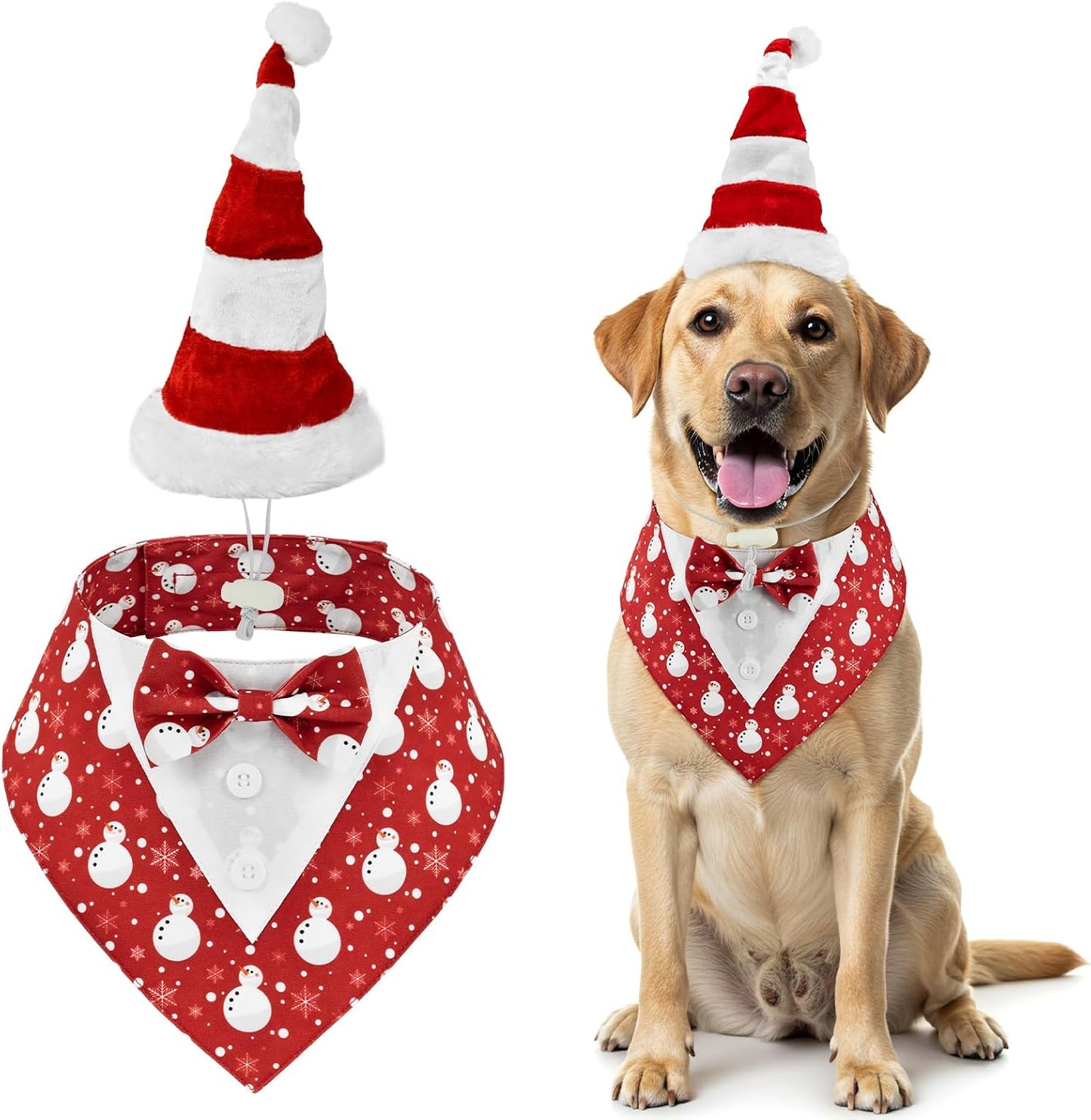 Independence Day Dog Tuxedo with Blue Bowtie Pet Uncle Sam Hat 4th of July Dog Costume Patriotic Themed Outfits for Cats Puppies Dogs L - Image 11
