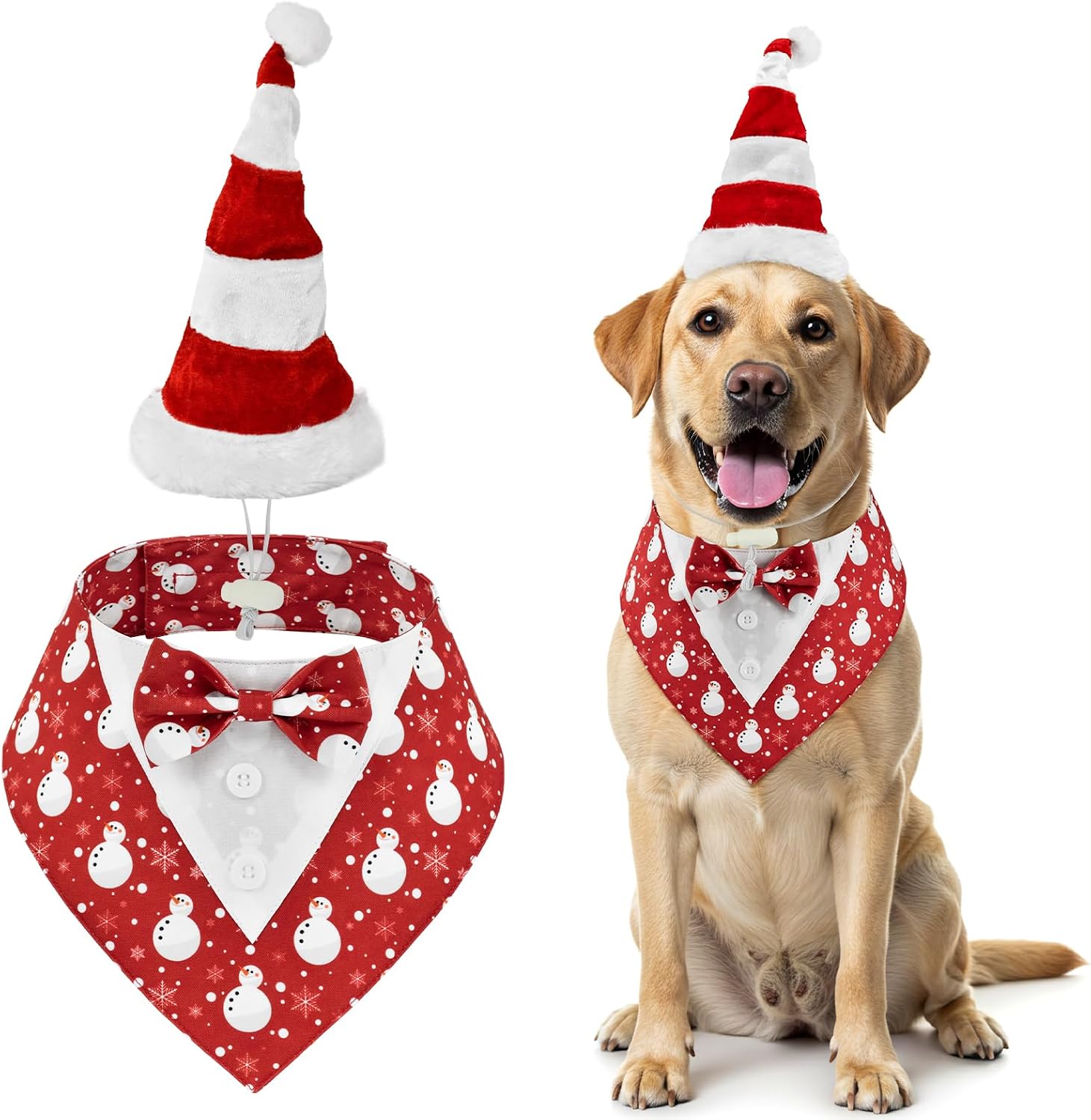 Independence Day Dog Tuxedo with Blue Bowtie Pet Uncle Sam Hat 4th of July Dog Costume Patriotic Themed Outfits for Cats Puppies Dogs L - Image 11