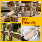 White natural sisal twine used on cat climbing tower