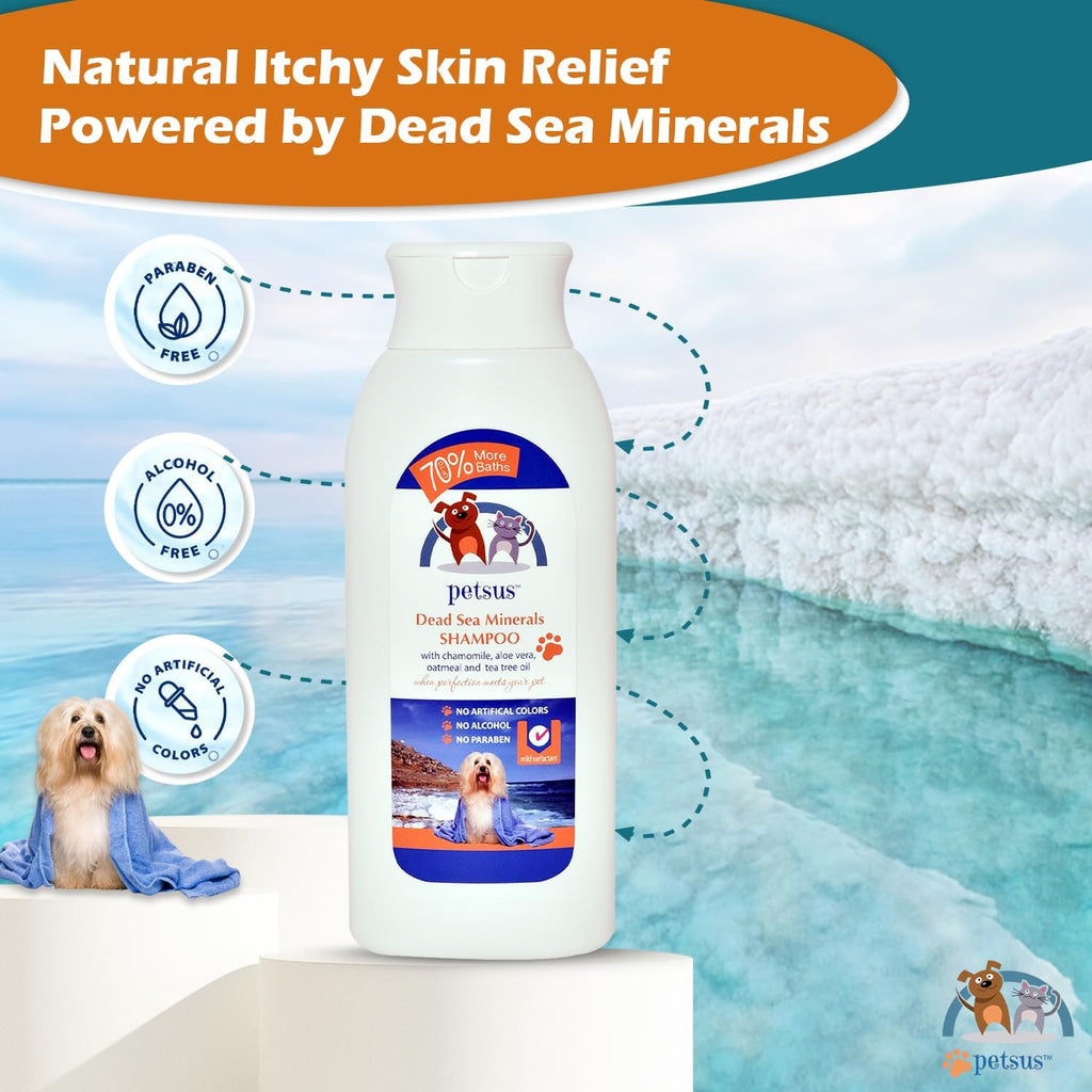 Petsus professional anti scratch pet grooming shampoo plus conditioner formula.