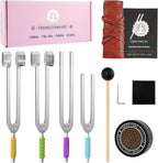 LeSage tuning forks for healing set front view in pink storage box