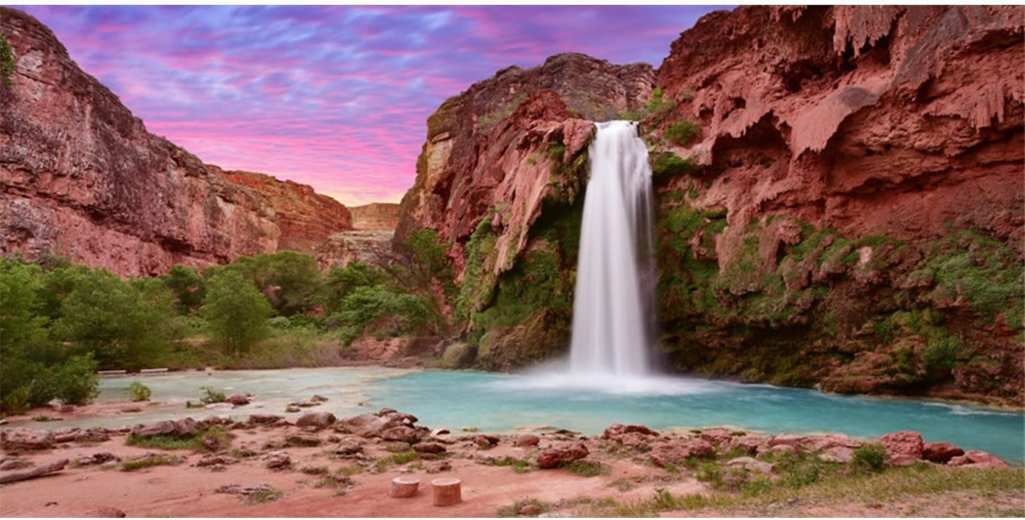 AWERT Reptile Habitat Background front view showcasing Havasu Falls sunset scenery for terrariums