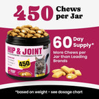 Glucosamine for Cats, Cat Joint Supplement with Chondroitin, Omega-3s & Green-Lipped Mussel, Pain Relief Crunchy & Creamy Treats for Senior Cats, Hip & Joint, Mobility & Flexibility Support -450 Chews - Image 9
