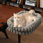 CHEERPALS Cat Desk Bed with Reversible Cushion, 90 degreesFoldable Cat Hammock for Desk Mounted Removable & Washable, Suitable for Medium-to-Large Cats and Puppy, Cloud Series(White, Medium) - Image 11