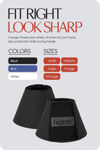 Horze protective leg boots showing durable hook-and-loop fasteners