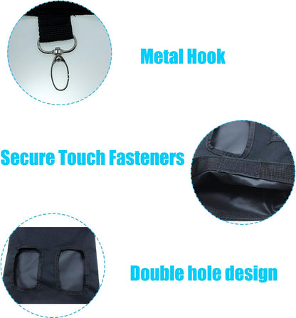 Rabbit Hay Feeder Bag Hanging Guinea Pig Hay Feeder with 2 Holes for Chinchilla Hamster Bunny Small Animal Pet Storage Pouch Black - Image 3