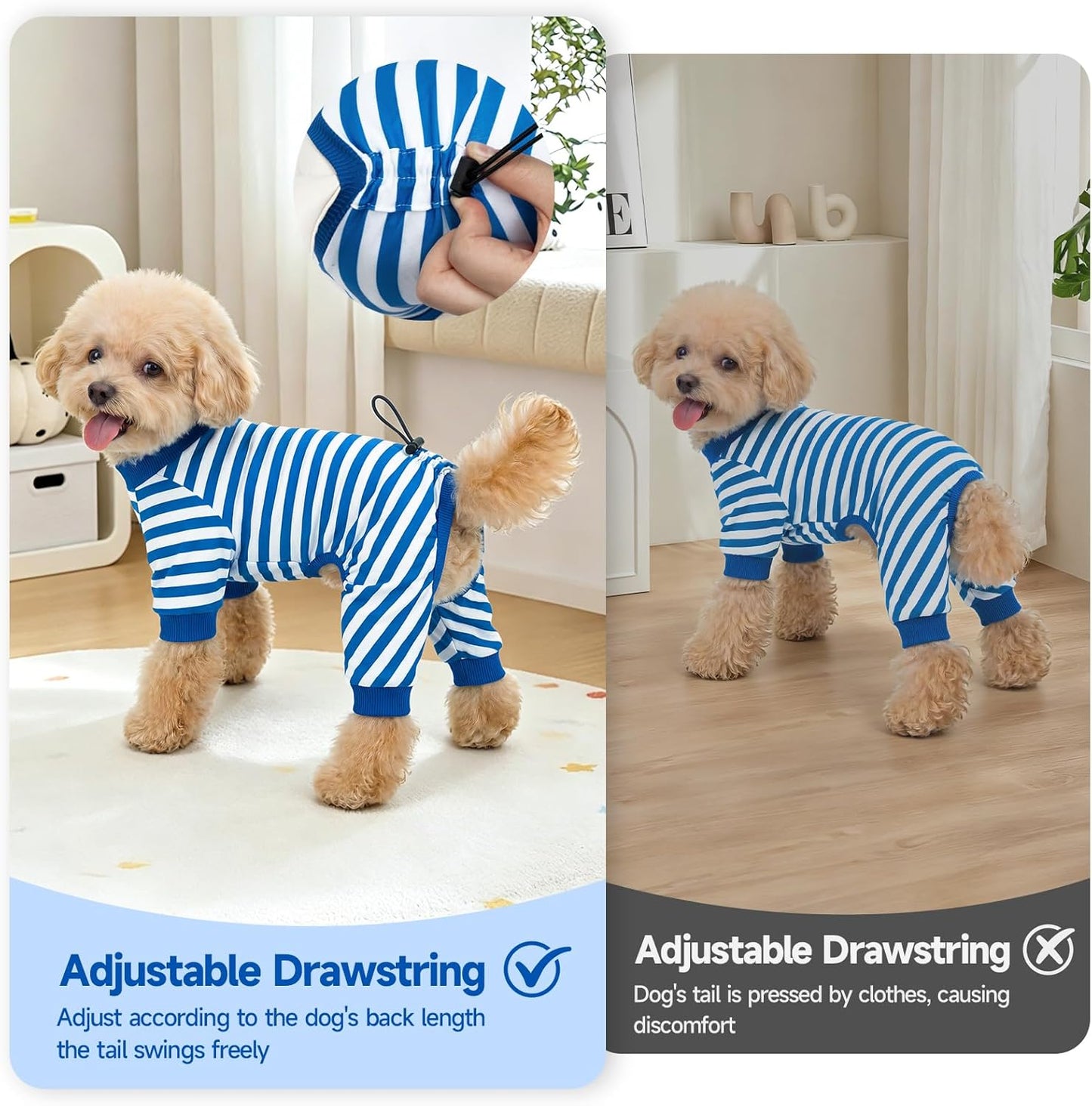 XPUDAC premium small dog clothes being adjusted for a custom fit length.