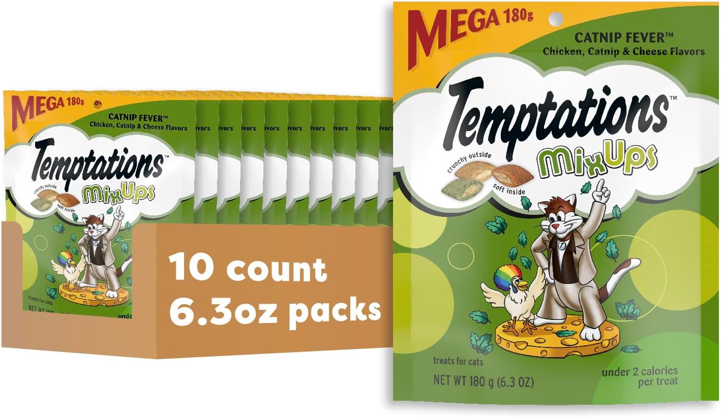 Temptations Cat Treats, Classic Crunchy and Soft Cat Treats, Catnip Fever Flavor, Catnip Treats, 16 oz. Tub - Image 15