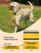 Side profile of nervous dog leash sleeve on lead