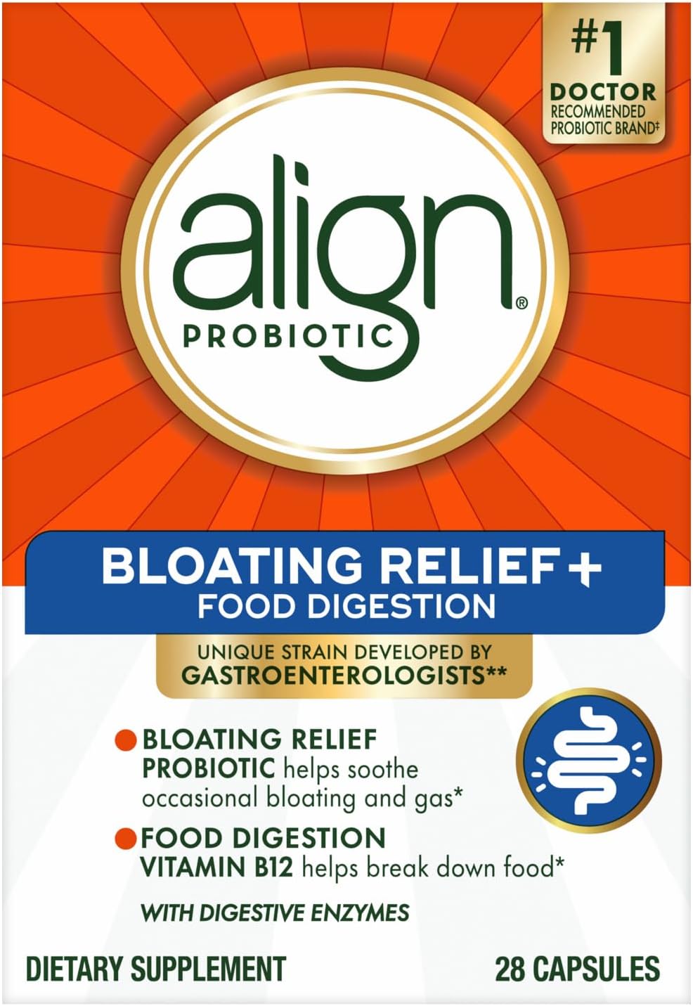 Align Probiotic Bloating Relief + Food Digestion, Probiotics for Women and Men, #1 Doctor Recommended Brand, Promotes Digestive Health and Helps Support the Metabolism of Food*, 28 Capsules - Image 10