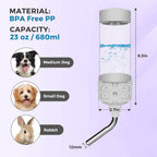 Small dog drinking comfortably from Vannon leakproof crate water bottle