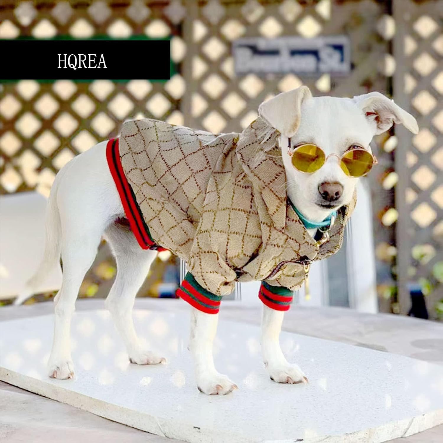 Side profile of hqrea luxury pet sweater for puppies