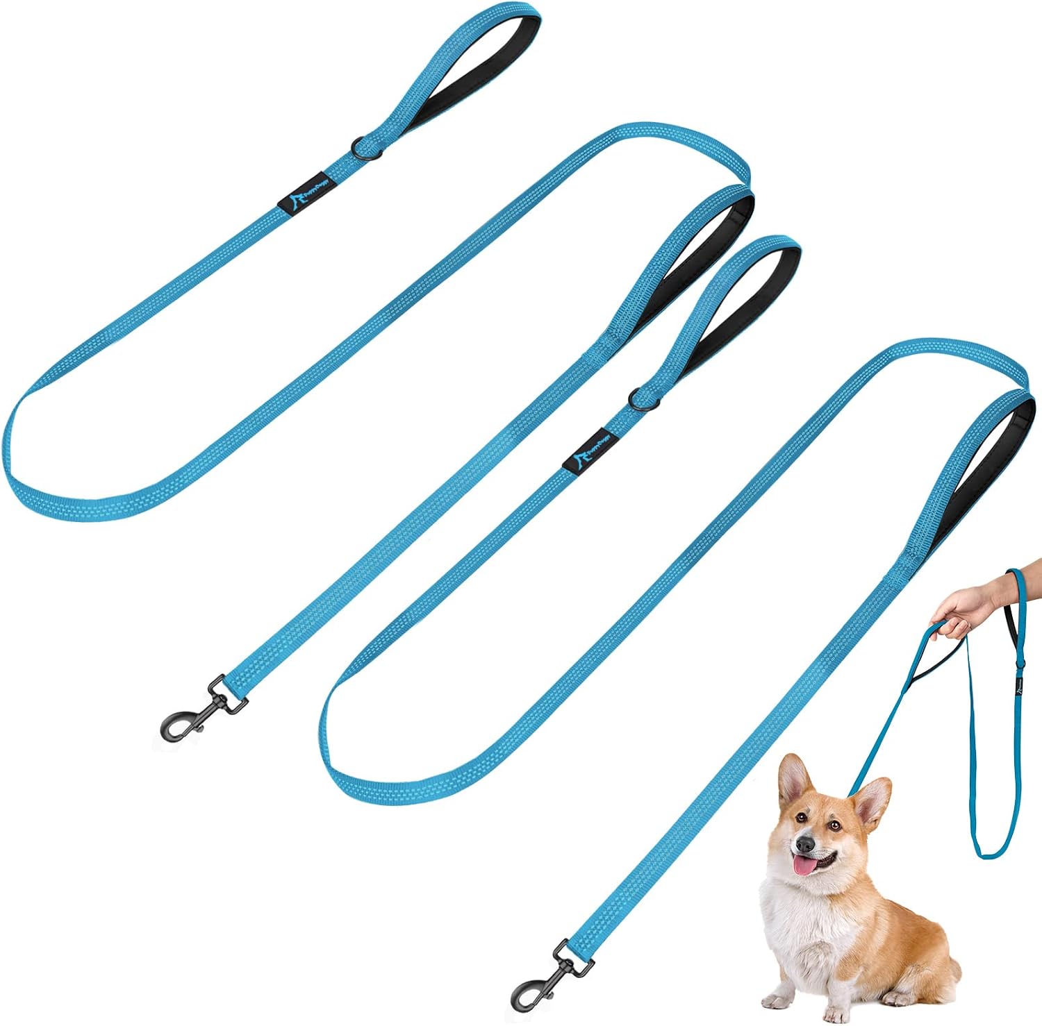 Dog Leash for Small to Medium Dogs 6 ft x 0.6" with 3 Reflective Stitching and 2 Traffic Padded Handles Dog Lead/Rope, Pet Leash for Running Walking Training (Pink 1 Pack - 6 ft x 0.6 in) - Image 11